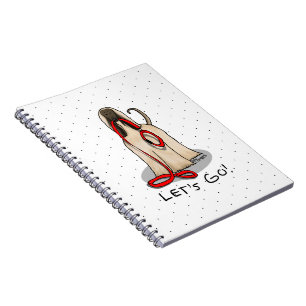 Funny Let's Go! Walk Afghan Hound (Cream) Notebook