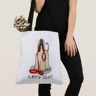 Funny Let's Go! Walk Afghan Hound (Cream) Tote Bag