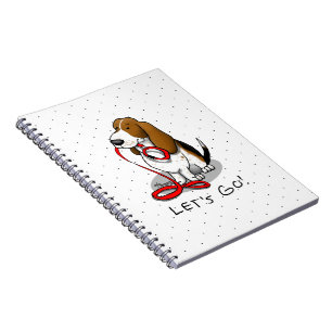 Funny Let's Go! Walk Basset Hound (tri-colour 1) Notebook