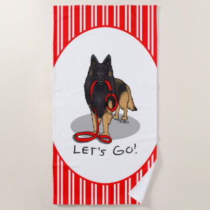 Funny Let's Go! Walk Belgian Tervuren (original) Beach Towel