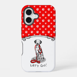 Funny Let's Go! Walk Dalmatian Dog (black 1) iPhone 16 Case