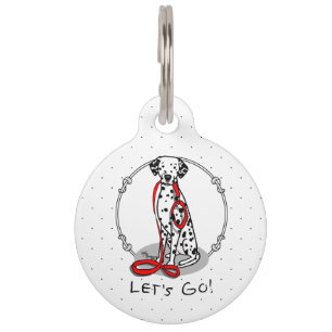 Funny Let's Go! Walk Dalmatian Dog (black 1) Pet Tag
