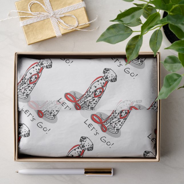 Funny Let's Go! Walk Dalmatian Dog (black 1) Tissue Paper (Gift)