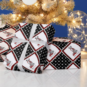 Funny Let's Go! Walk Dalmatian Dog (black 1) Wrapping Paper