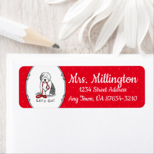 Funny Let's Go! Walk Old English Sheepdog (Grey 1)