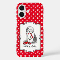 Funny Let's Go! Walk Old English Sheepdog (Grey 1)