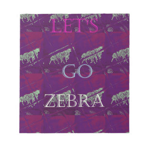 Funny Lets Go Zebra  Hakuna Matata motif Design Co Notepad