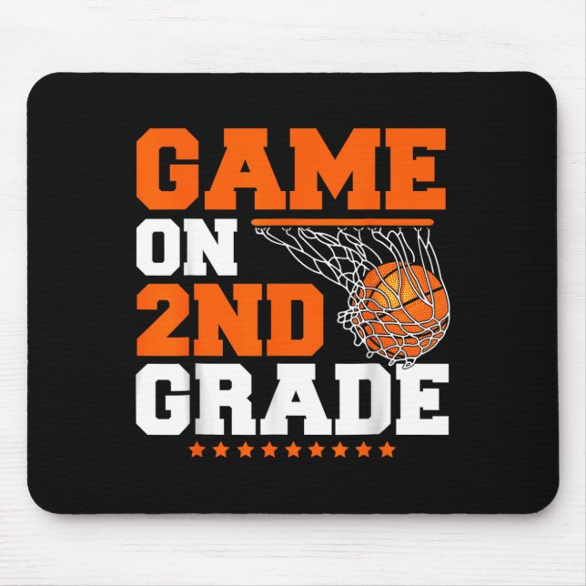 Funny Let's Play 2nd Grade Basball Player Back To Mouse Pad (Front)