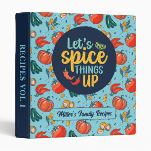 Funny Let's Spice Things Up Vegetable Pattern Binder