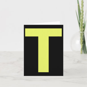 Funny Letter T Green Halloween Costume Card