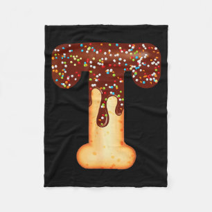 Funny Letter T Ice Cream Chocolate Sprinkles  Fleece Blanket