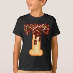 Funny Letter T Ice Cream Chocolate Sprinkles  T-Shirt