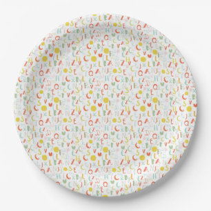 Funny Letters Paper Plate