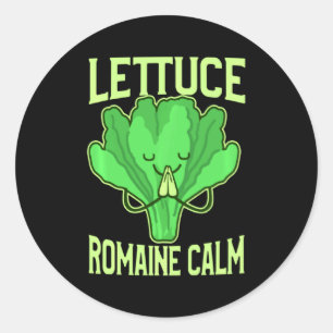 Funny Lettuce Romaine Calm Meditation Yoga Zen  Classic Round Sticker