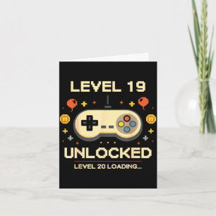 Funny level 19 unlocked gamer 19th birthday video card