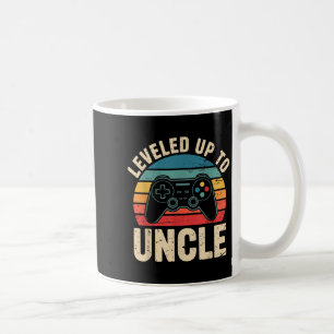 Funny Leveled Up To Uncle Video Gamers Gaming Cute Coffee Mug