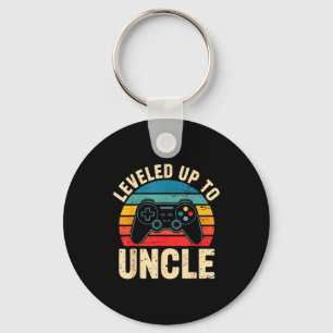 Funny Leveled Up To Uncle Video Gamers Gaming Cute Keychain