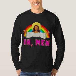 Funny LGBT Ah Man Jesus Gay Pride Rainbow T-Shirt