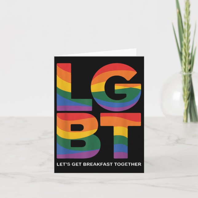Funny Lgbt Lets Get Breakfast Together  Card (Front)