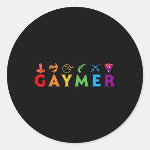 Funny Lgbt Pride Gay Gamer Video Game Lover  Classic Round Sticker