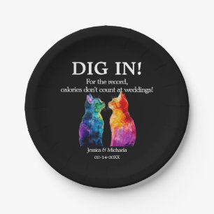 Funny LGBT Purrfectly Yours: A Rainbow Love Story  Paper Plate