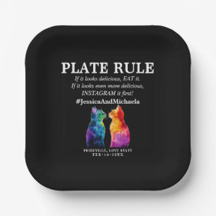 Funny LGBT Purrfectly Yours: A Rainbow Love Story  Paper Plate