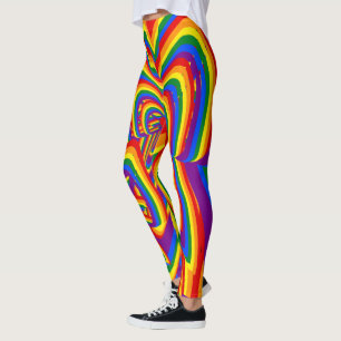 Funny LGBT Rainbow Flag Colours Pattern Gay Pride Leggings