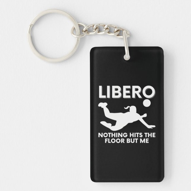Funny Libero Volleyball Player Keychain (Front)