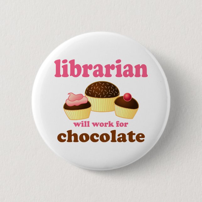 Funny Librarian Button (Front)