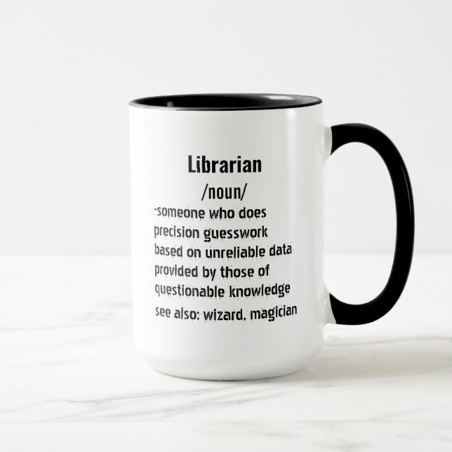 funny Librarian Definition gifts for men women Mug (Right)