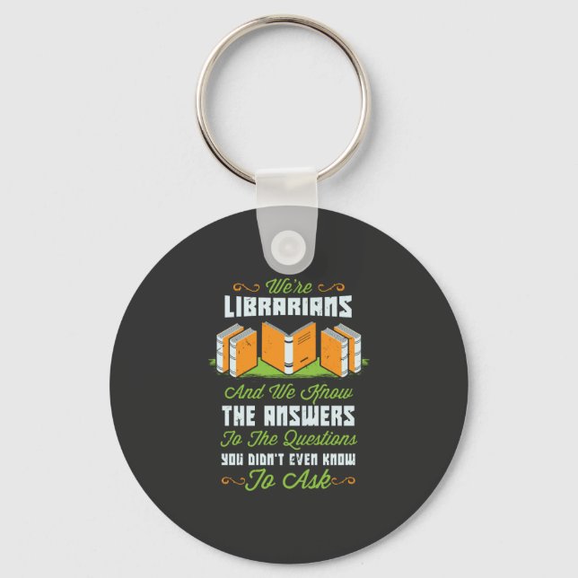 Funny Librarian Gifts Keychain (Front)