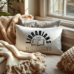 Funny Librarian Humour Book Lovers Gift Lumbar Pillow
