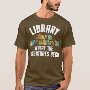 Funny Library Art For Men Women Bookworm Reading B T-Shirt