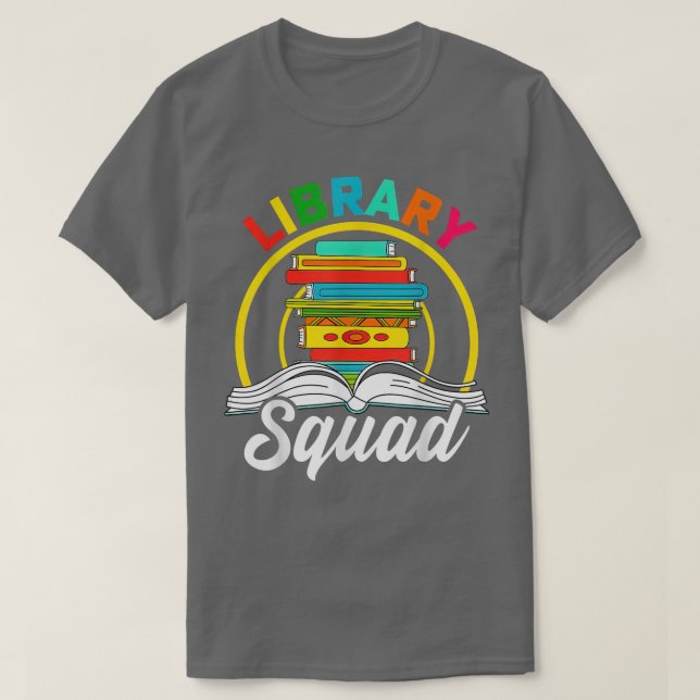 Funny Library Squad Librarian Bookworm Reading Boo T-Shirt (Design Front)
