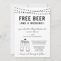 Funny Libre Bière et un Faire-part de mariage