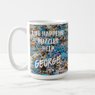 Funny Life Happens Puzzles Help Coffee Mug