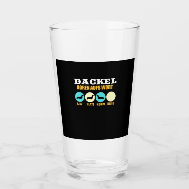 Funny Life With Dachshund Dog Glass (Front)