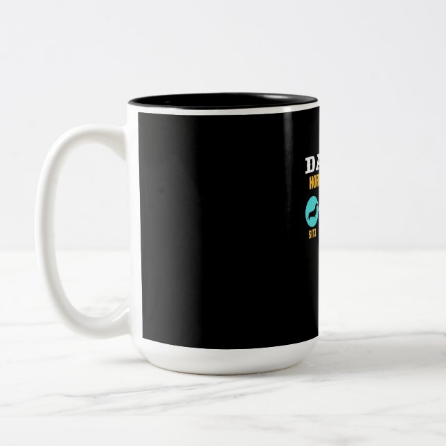 Funny Life With Dachshund Dog Two-Tone Coffee Mug (Left)