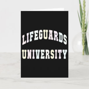 Funny Lifeguards University Beach Trip Swim Vacay  Card