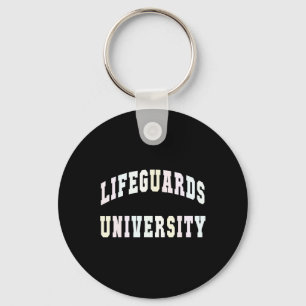 Funny Lifeguards University Beach Trip Swim Vacay Keychain