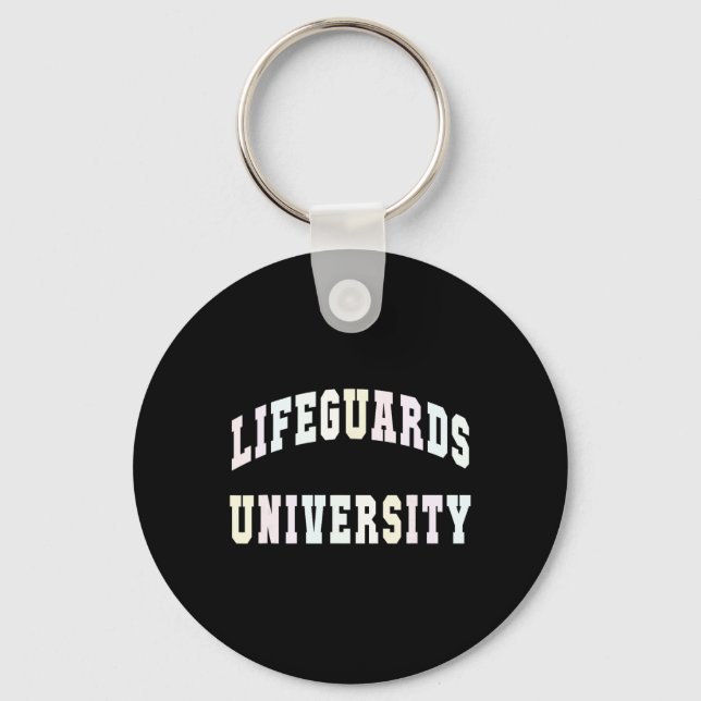Funny Lifeguards University Beach Trip Swim Vacay  Keychain (Front)