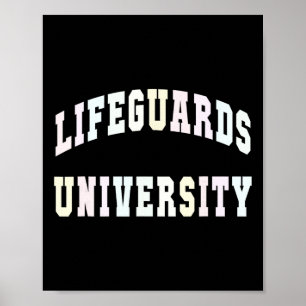 Funny Lifeguards University Beach Trip Swim Vacay  Poster
