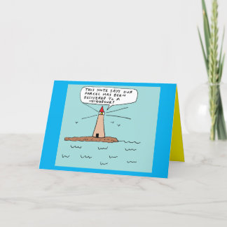 Funny Lighthouse Birthday Present Cartoon Joke Holiday Card