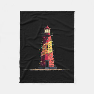 Funny Lighthouse Christmas Graphics Lights Lover Fleece Blanket