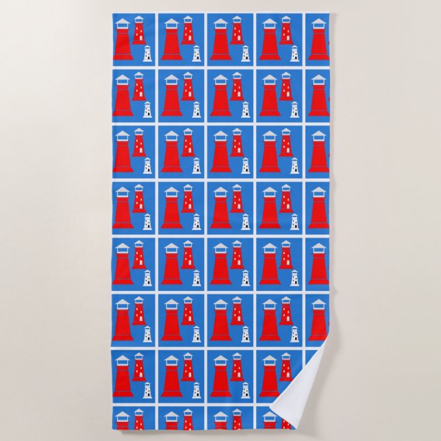 Funny Lighthouses Beach Towel (Front)