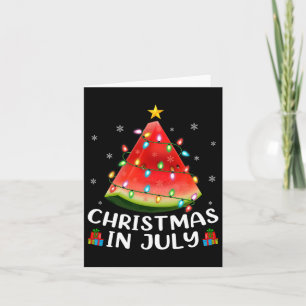 Funny Lighting Watermelon Xmas Tree Summer Christm Card