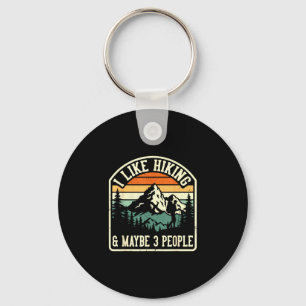 Funny like hiking and maybe 3 people outdoorsy keychain