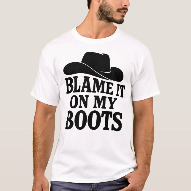 Funny Line Dancing Boots T-Shirt (Front)