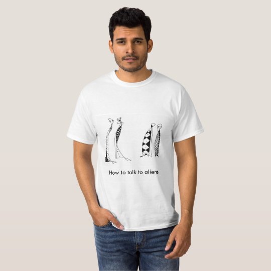 Funny line drawing Alien man T-shirt