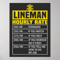 Funny Lineman Hourly Rate 